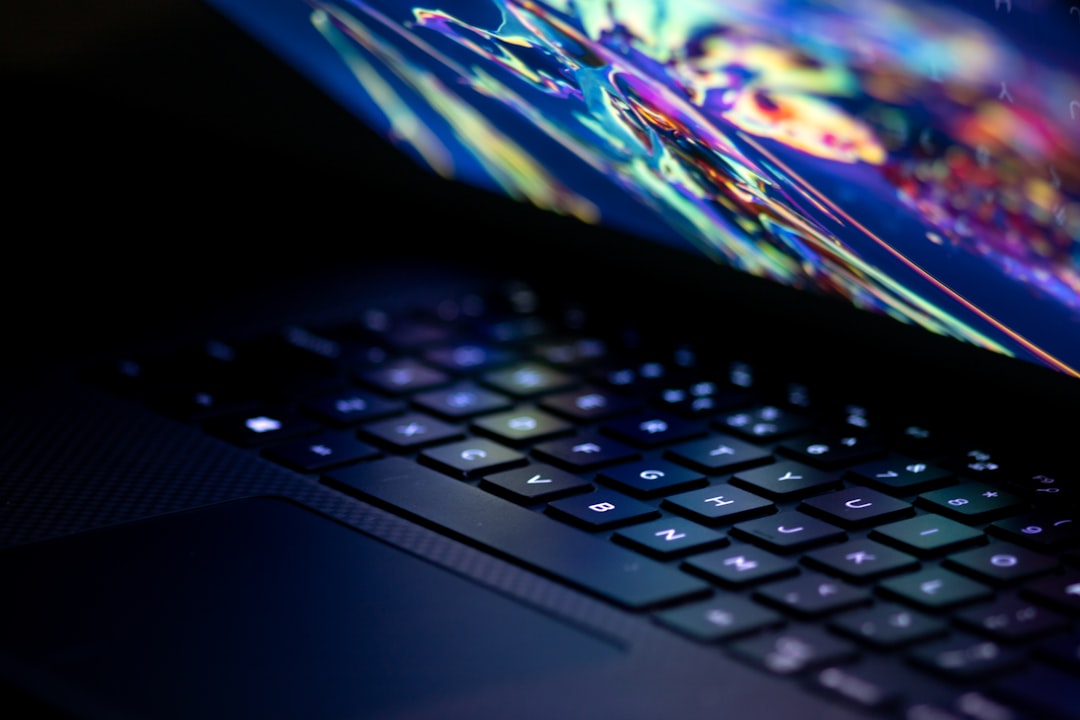 a close up of a laptop computer keyboard