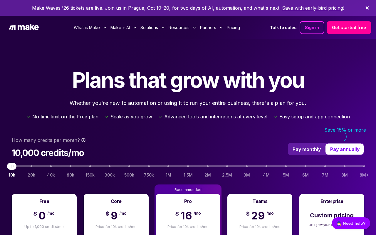 make pricing screenshot