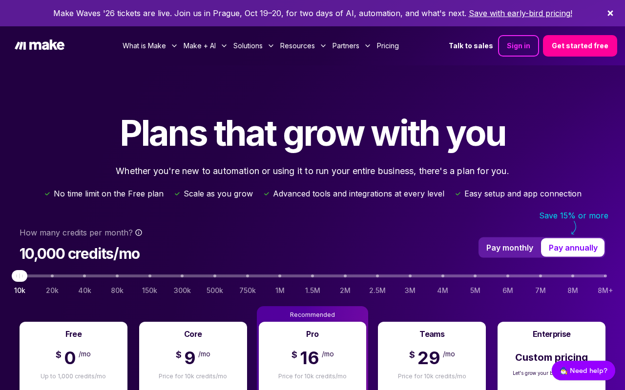 make pricing screenshot